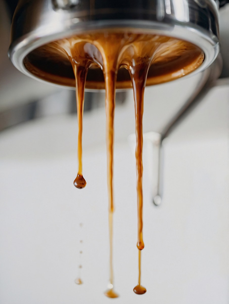 Odkvapkávajúce espresso z kávovaru